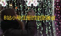 B站小号注册的浏览器设置小技巧